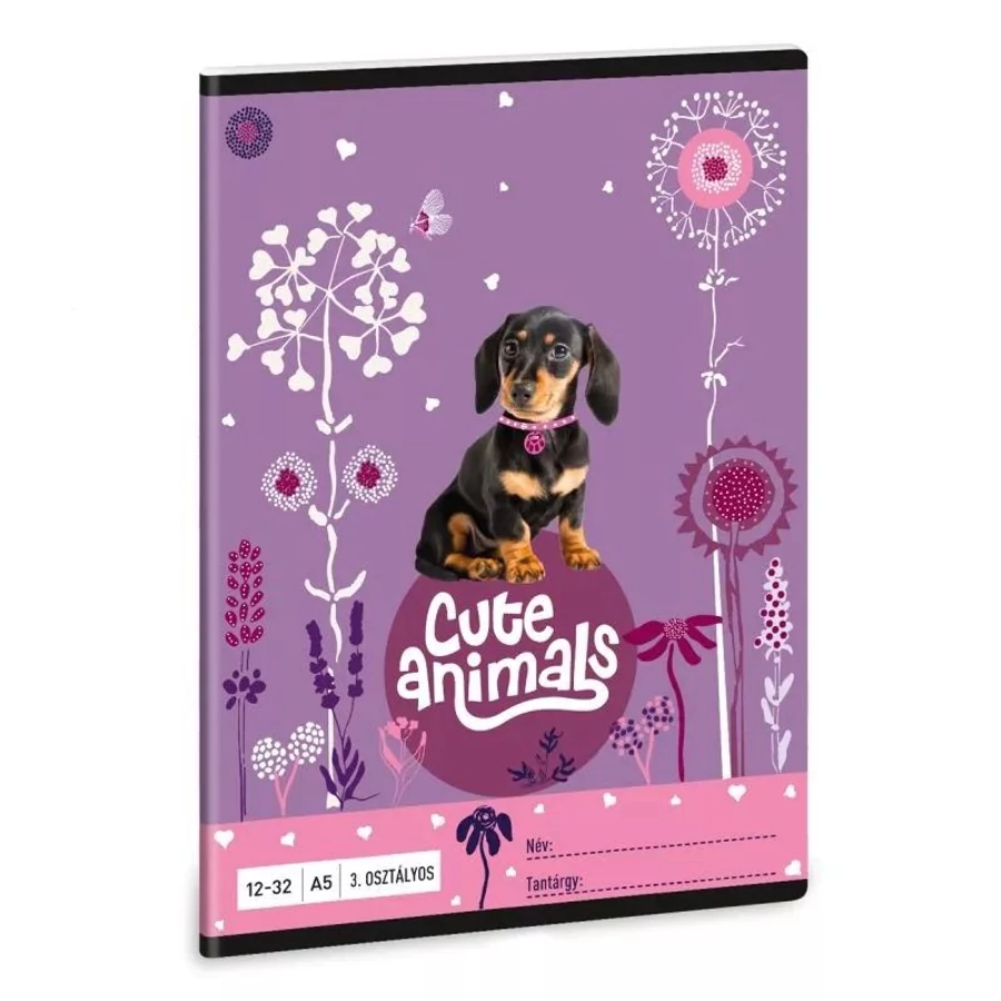FÜZET A5 ARS UNA 3.oszt 12-32 vegyes minta (Cute Animals-Puppy, 53603692)