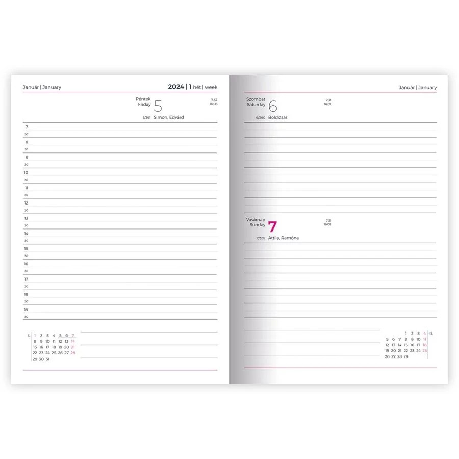 HATÁRIDŐNAPLÓ 2026 A5 napi Lizzy 14.8*21cm
