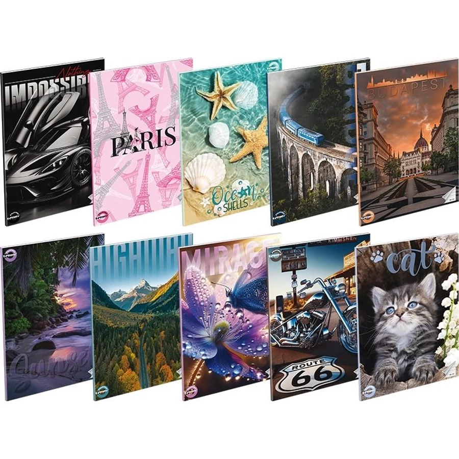 *24610 FÜZET A4 T-CREA  vonalas  81-32  vegyes mintás