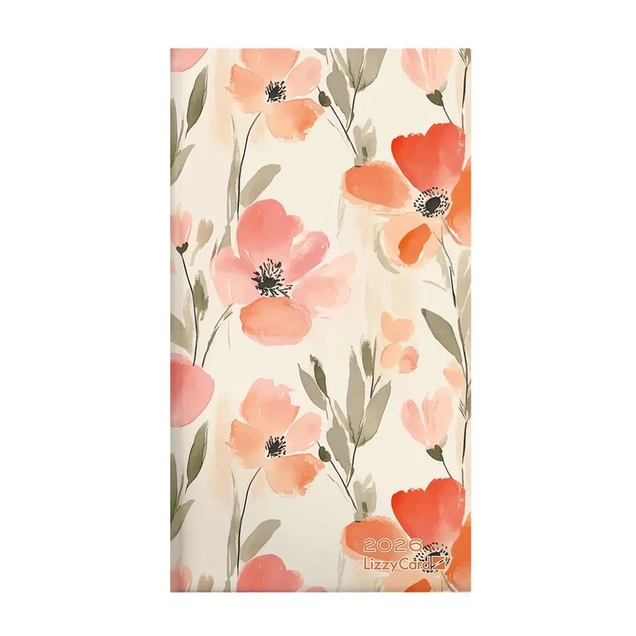 *25125 ZSEBNAPTÁR 2026 heti Lizzy design fekvő 9.4*17cm