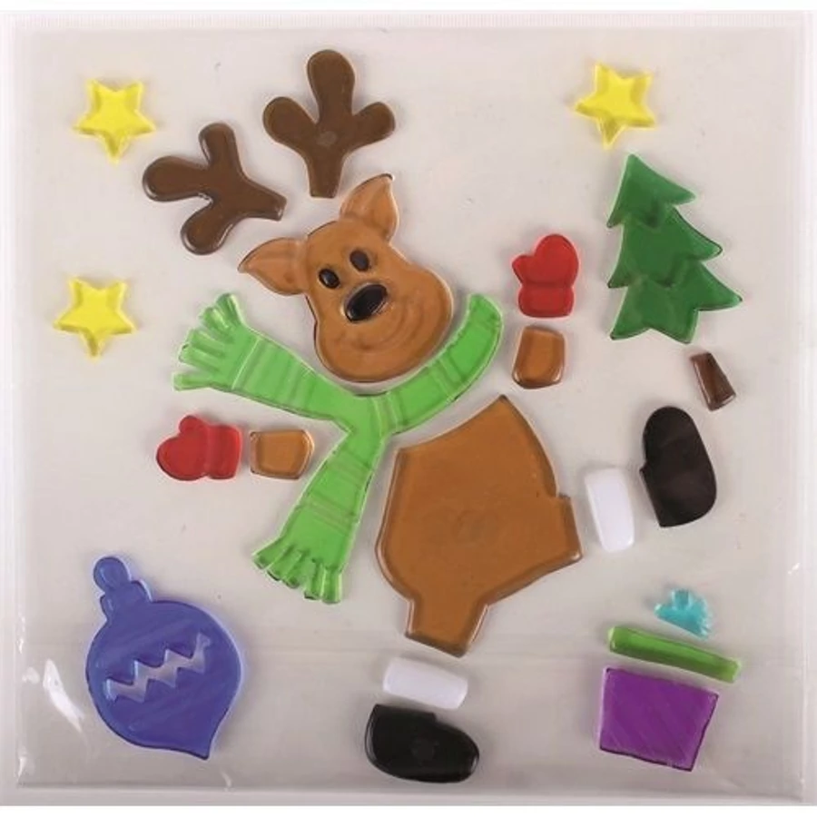 *30174 ABLAKMATRICA zselés télapó, karifa, rénszarvas