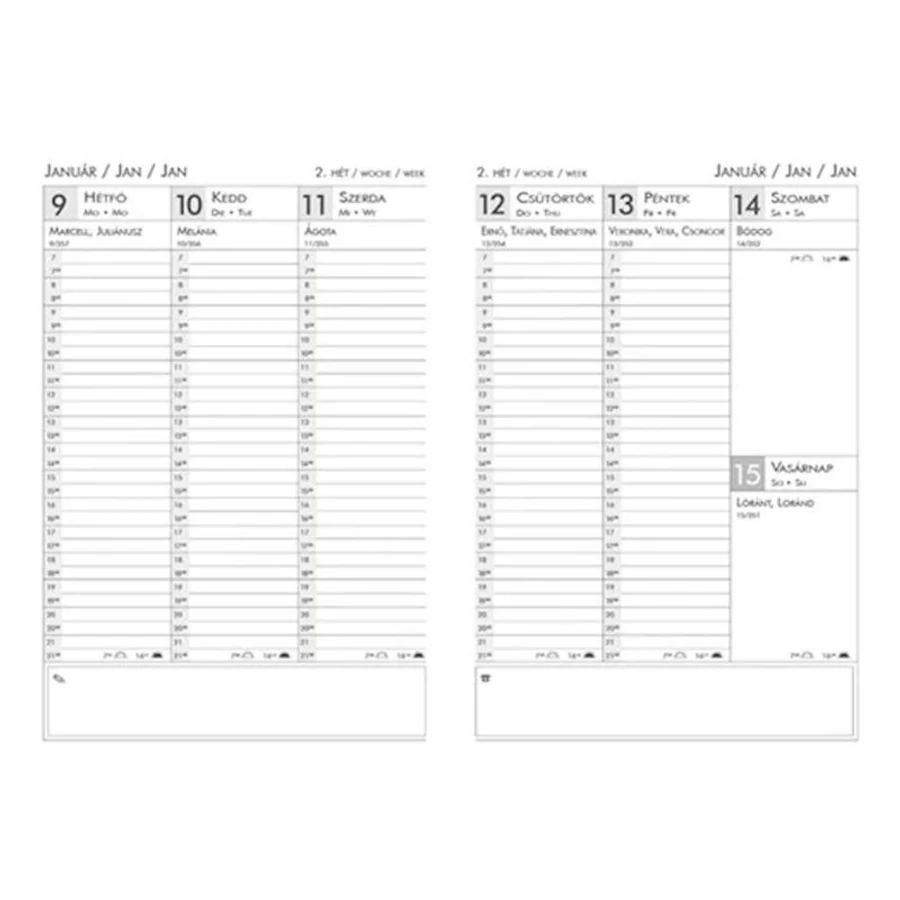 *30384 HATÁRIDŐNAPLÓ 2025 A4 heti Szekszárd Balacron Agenda