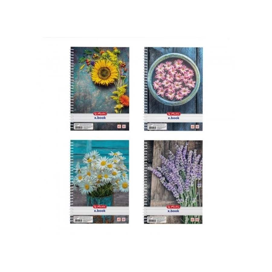 *31070 FÜZET spirál A5 HERLITZ vonalas 80l Flower
