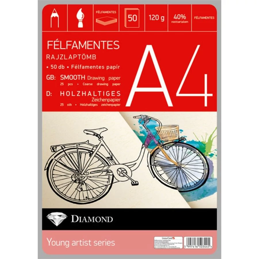 *31599 RAJZLAPTÖMB A4 félfamentes 50ív/csom Lizzy