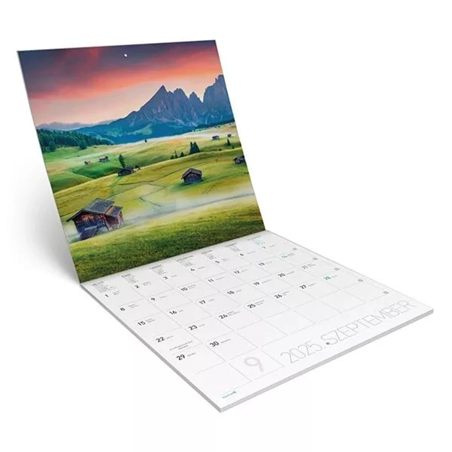 *33246 FALINAPTÁR 2025 táj Hegyek és völgyek Lizzy lemez 30*30cm