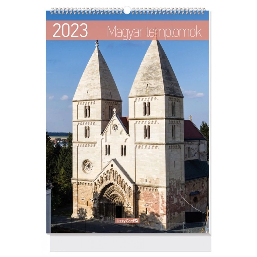 *33297 FALINAPTÁR 2023 Magyar templomok LIZZY B3 spirálozott 33*48cm