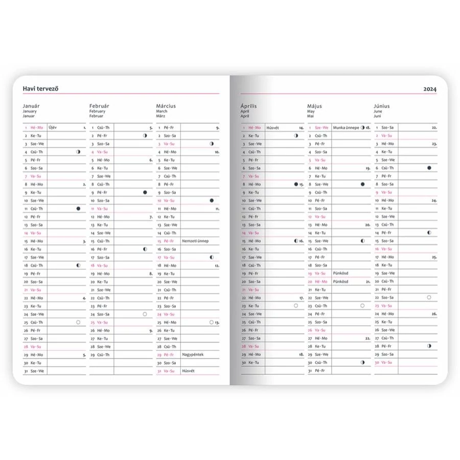 *33397 HATÁRIDŐNAPLÓ 2024 B6 heti SECRET calendar Lizzy Dolce Blocco gumis