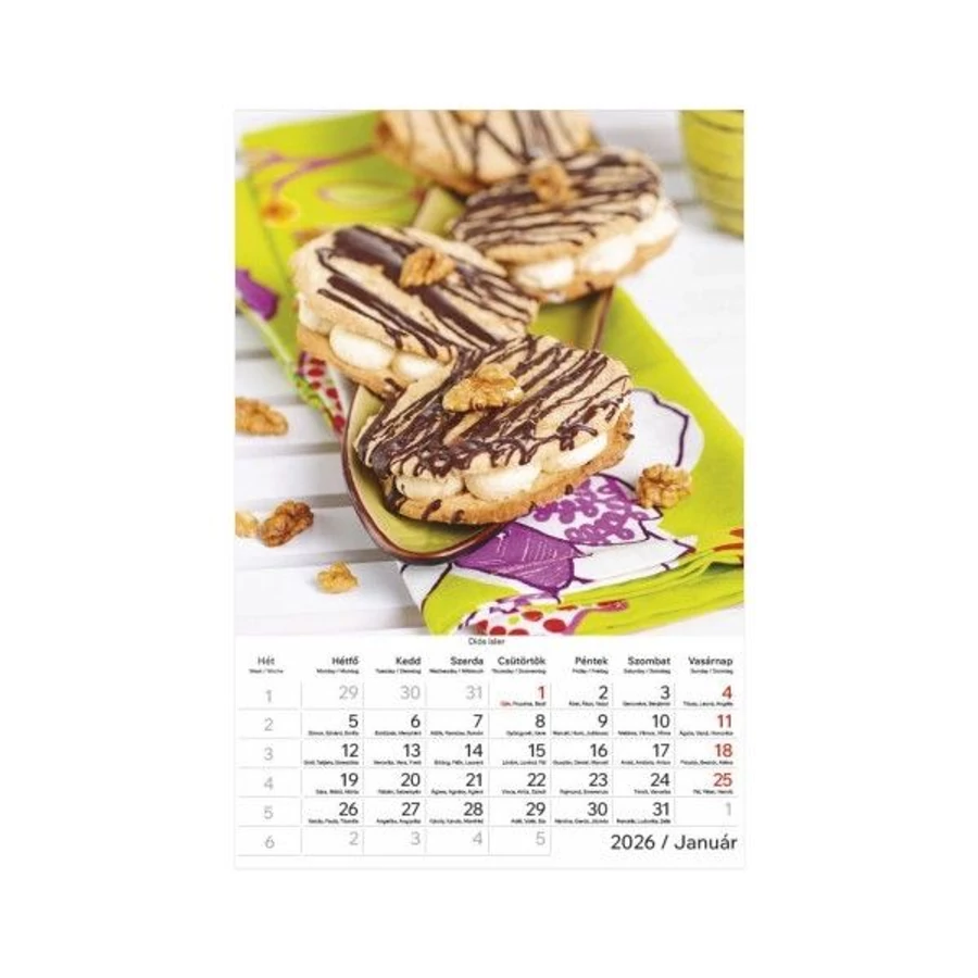 *33517 FALINAPTÁR 2026 recept Desszertek T094-14 spirálozott  22*33cm