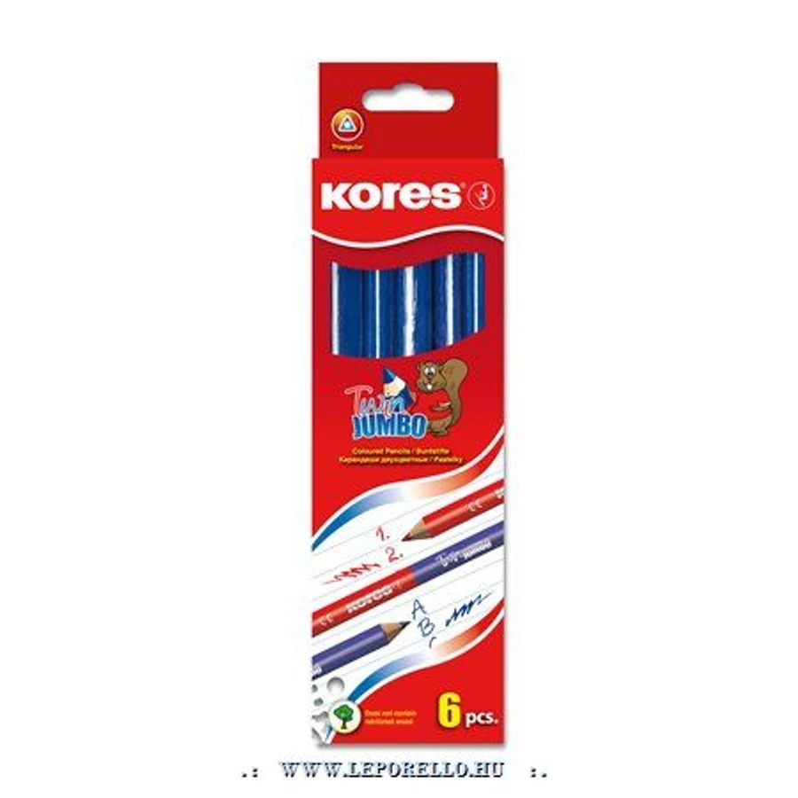 *34840 CERUZA piros-kék vastag KORES 