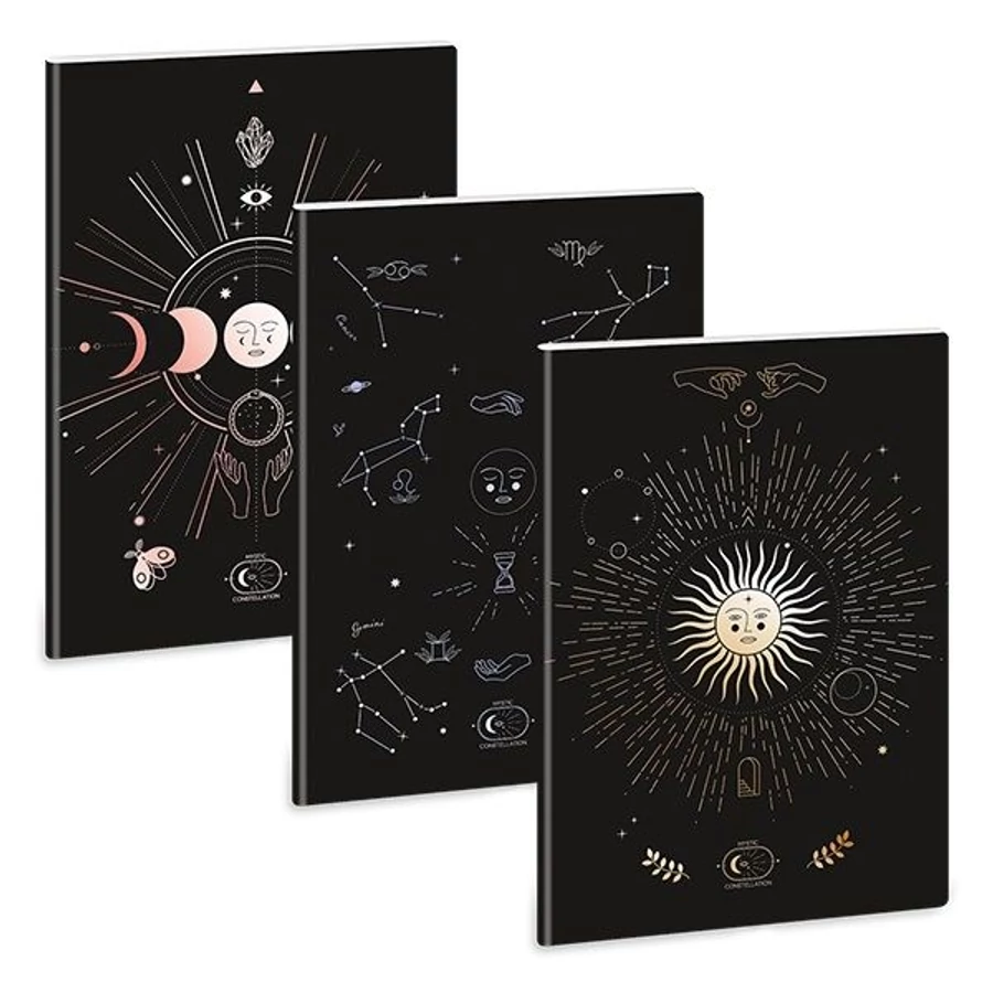 *35470 FÜZET A4 ARS UNA vonalas extra kapcsos 81-40 Mystic Constell
