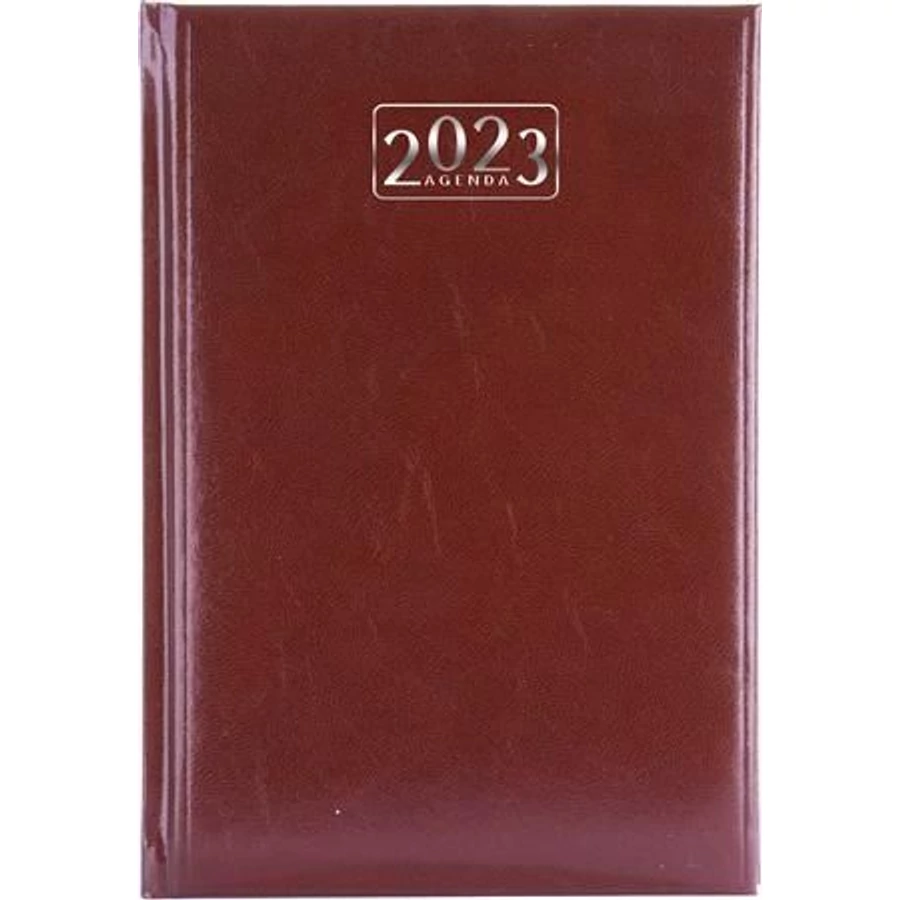 *36003 HATÁRIDŐNAPLÓ 2023 A5 napi VICTORIA tervező bordó