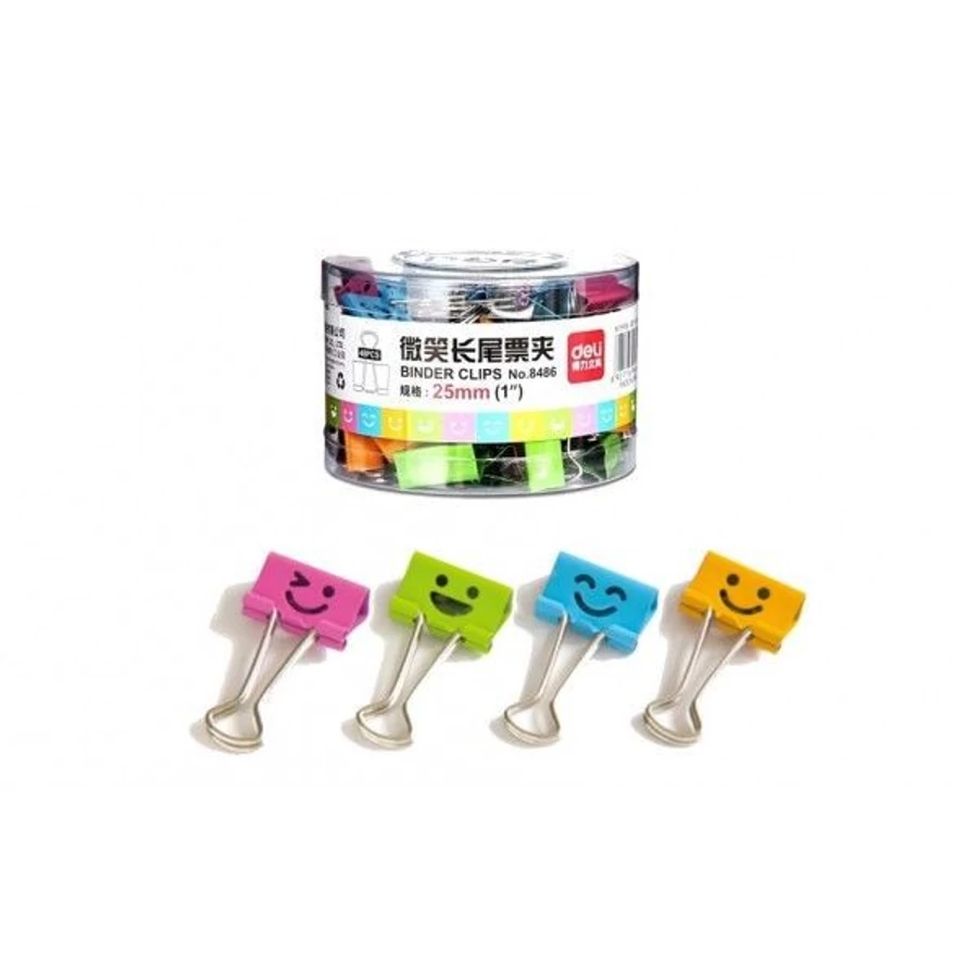 *37216 IRATCSIPESZ BINDER 25mm színes DELI Smiley/állatkás