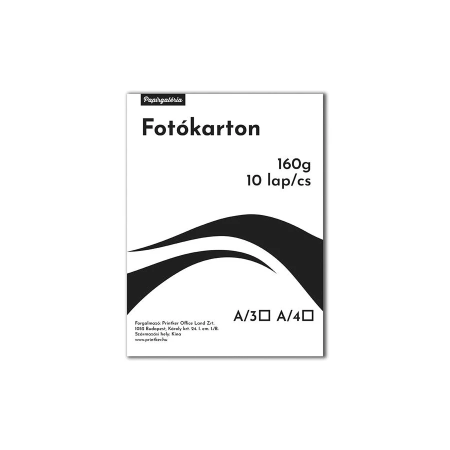 *37556 FOTOKARTON A4 fekete 10iv/160g