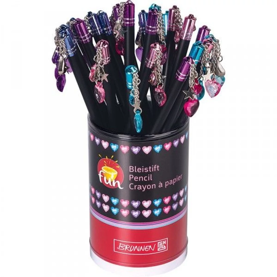 *37729 GRAFIT BRUNNEN kerek fekete fa, színes üveg szivecske dísszel 102732801