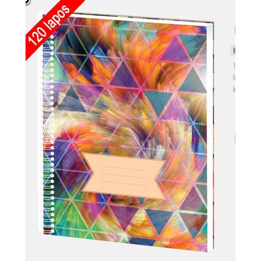 *38204 FÜZET spirál A4 CONCARD 120l kemény fedeles kockás, vonalas,