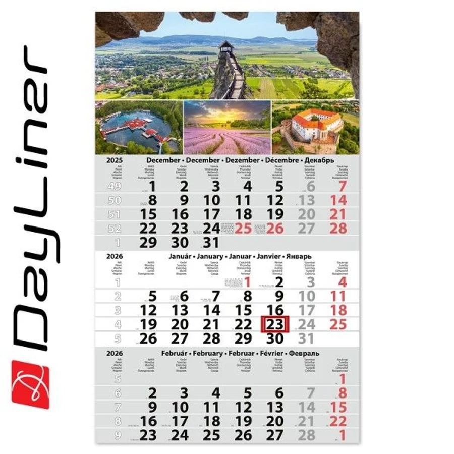 *38728 FALINAPTÁR SPEDITŐR 2026 1 tömbös 3 havi Primus SP12-40 képes 30*48.5