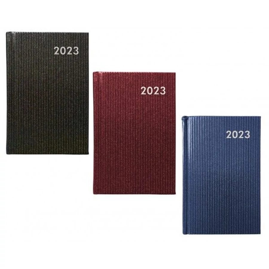 *38730 ZSEBNAPTÁR 2023 2napos A7 álló Szekszárd Linea vegyes színek