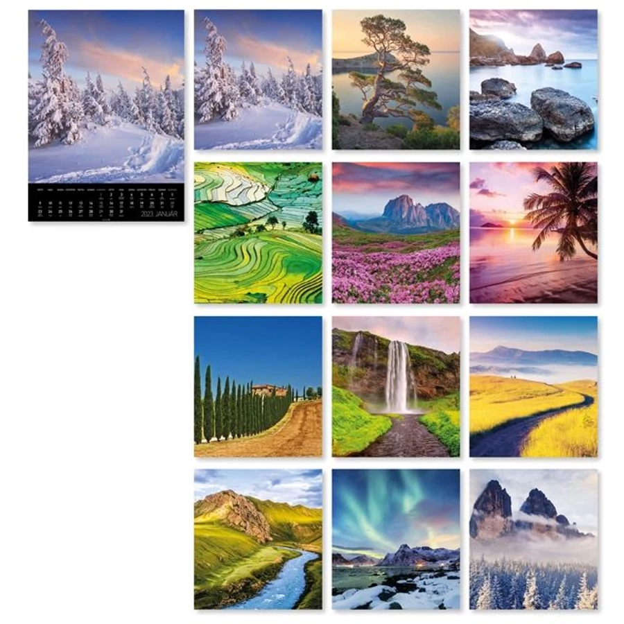 *38870 FALINAPTÁR 2023 táj Mesés tájak LIZZY B3 spirálozott 33*48cm