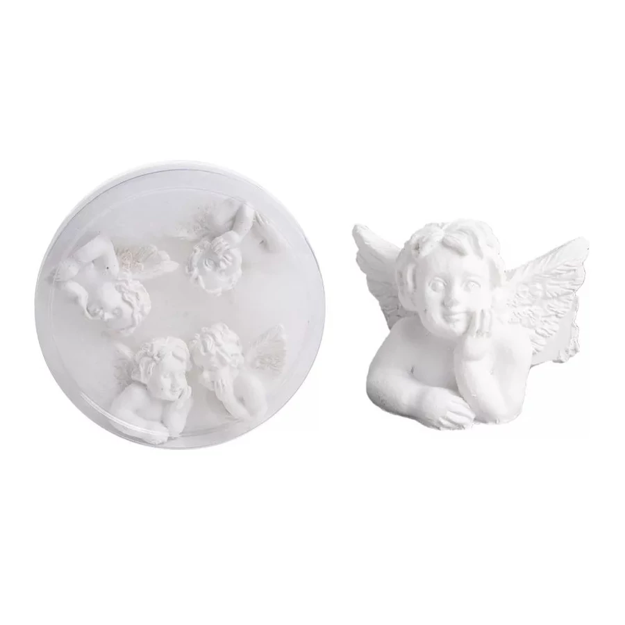 *39221 KAR. ANGYAL kerámia fehér merengő (könyöklő) 3,8cm