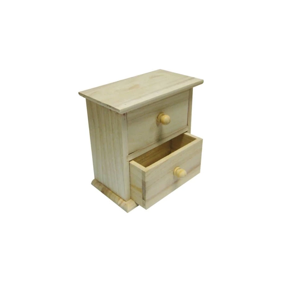 *40035 DOBOZ fa natur 2 fiókos CRE-ART 13*7,5*13cm