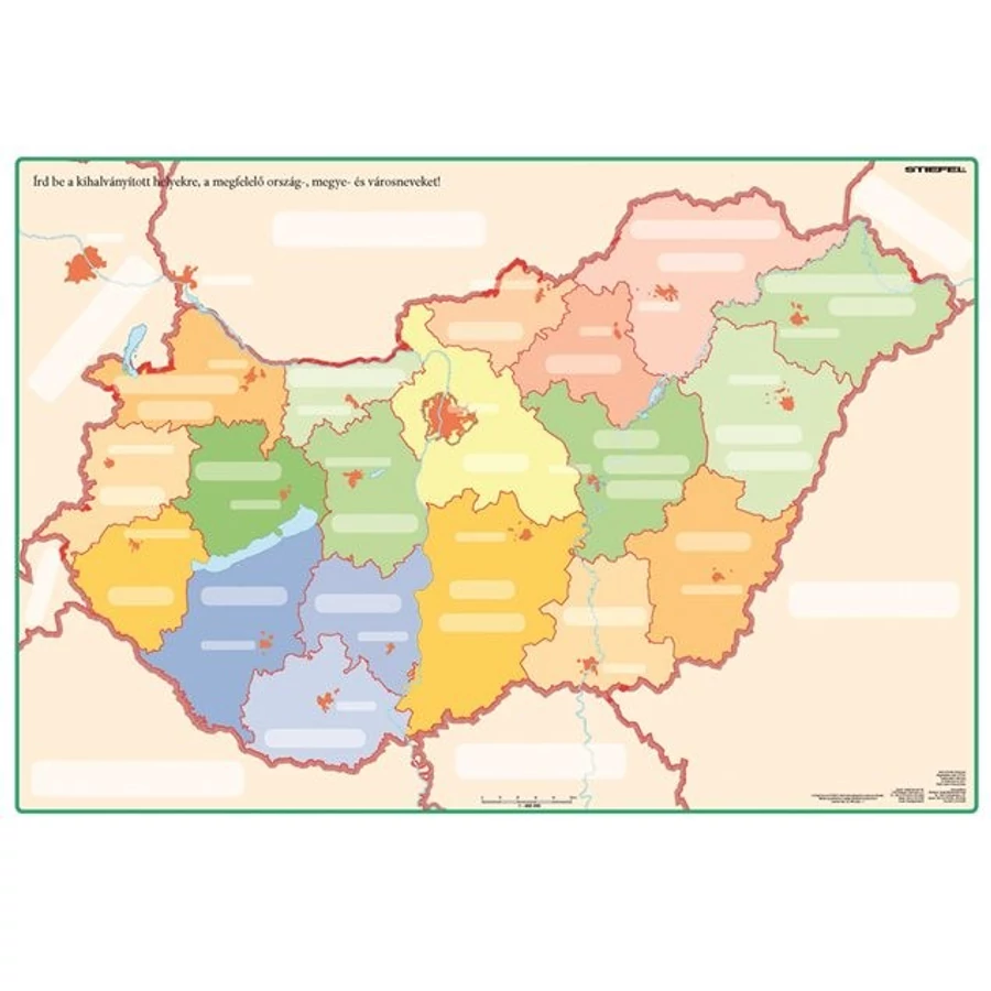 ASZTALI könyökalátét A3 STIEFEL kétoldalas (M.o.közigazgatása/Vaktérkép, VTKA303)