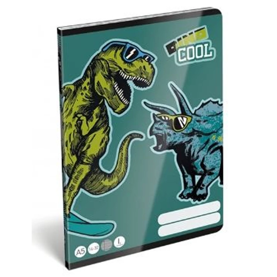 *40721 FÜZET A5  LIZZY vonalas 1.oszt. 14-32 Dino Cool