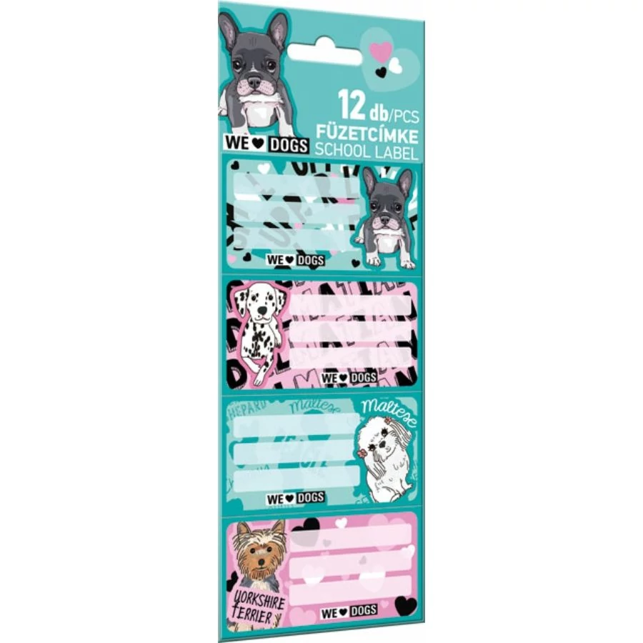 FÜZETCIMKE LIZZY 12db-os We Love Dogs Woof