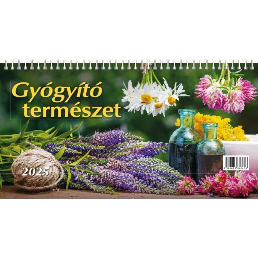 *41335 NAPTÁR asztali KÉPES 2025 Gyógyító természet SG 23*15cm