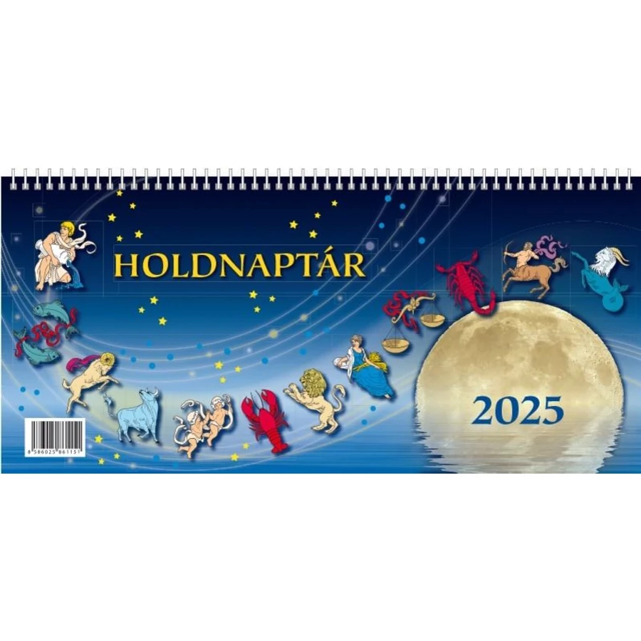 *41336 NAPTÁR asztali KÉPES 2025  Holdnaptár SG 29,7*13,8cm