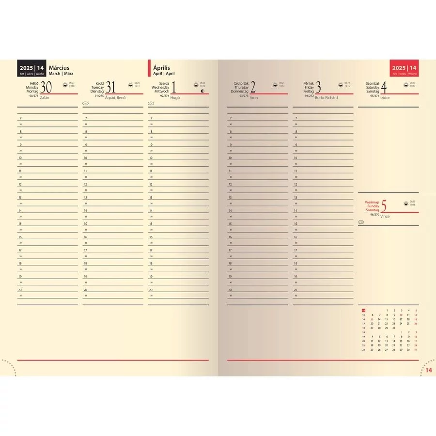 *41408 HATÁRIDŐNAPLÓ 2025 B5 heti Realsystem-5612 BOLERO