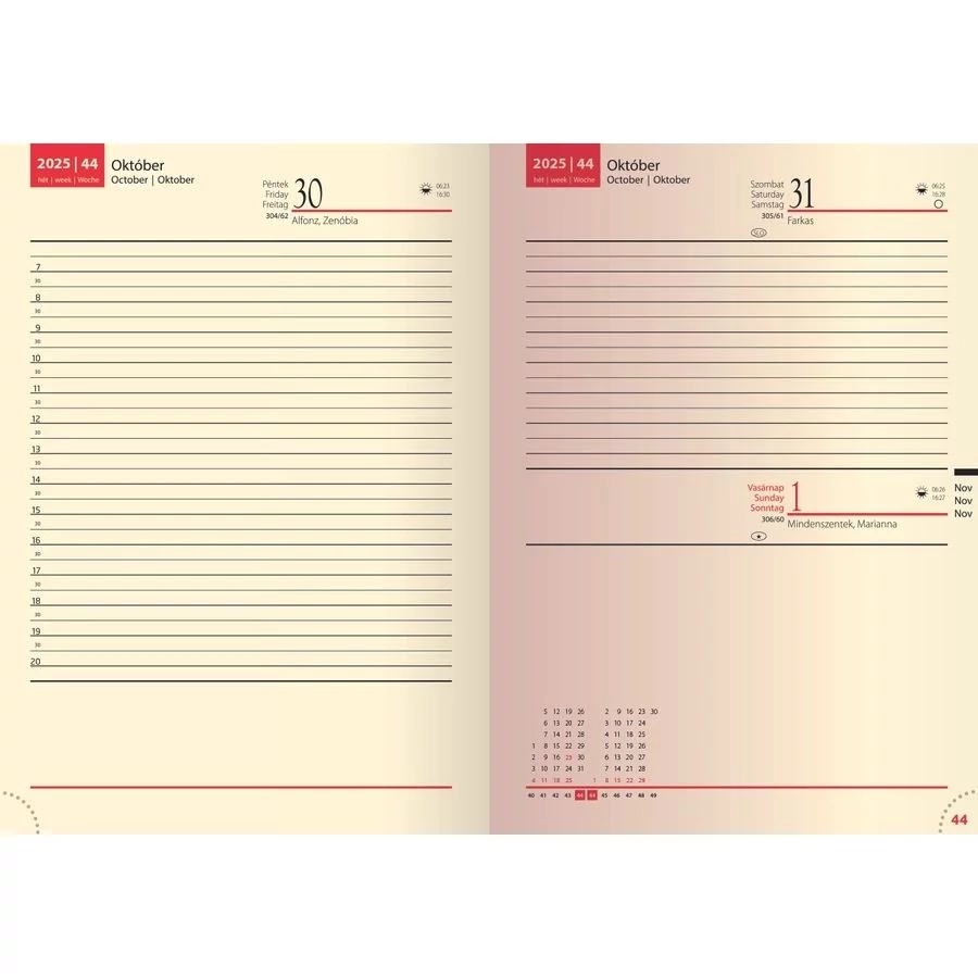 *41409 HATÁRIDŐNAPLÓ 2025 A5 napi Realsystem-5322 BOLERO