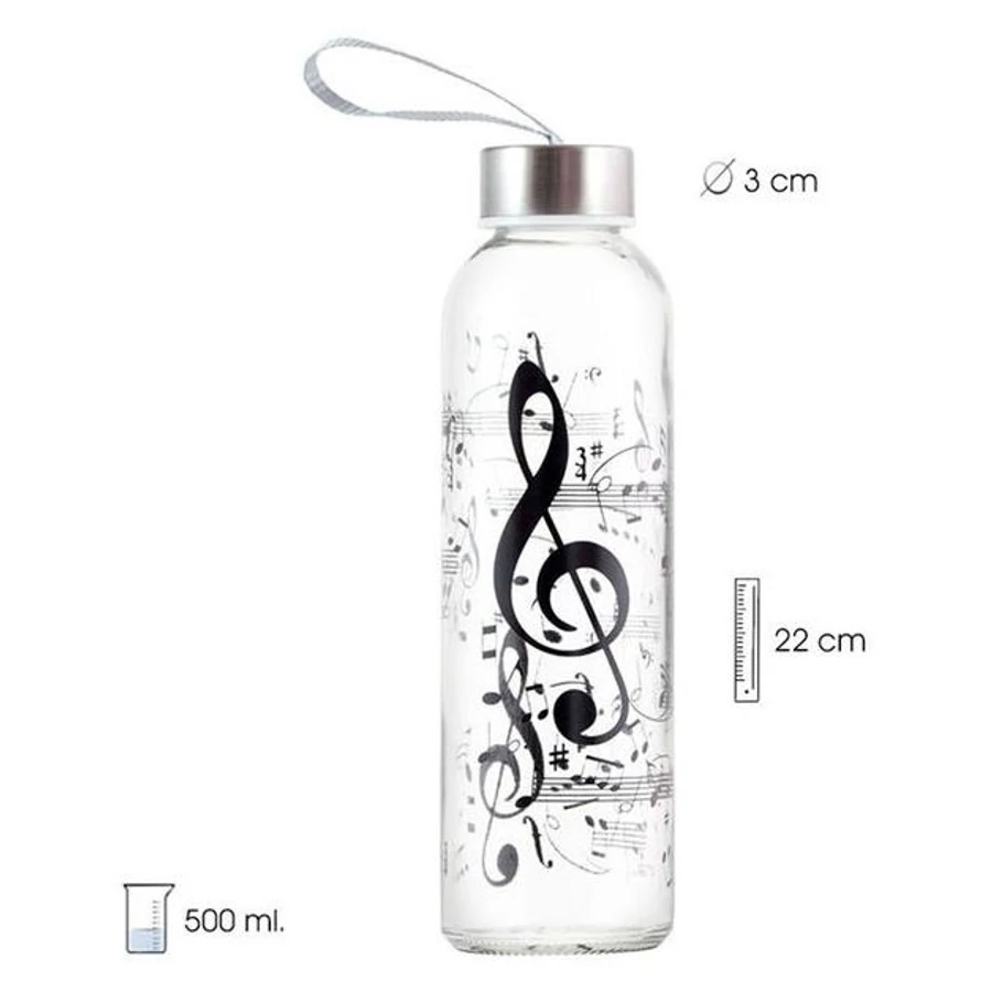 *42020 KULACS üveg 500ml Hangjegyes/Violinkulcsos