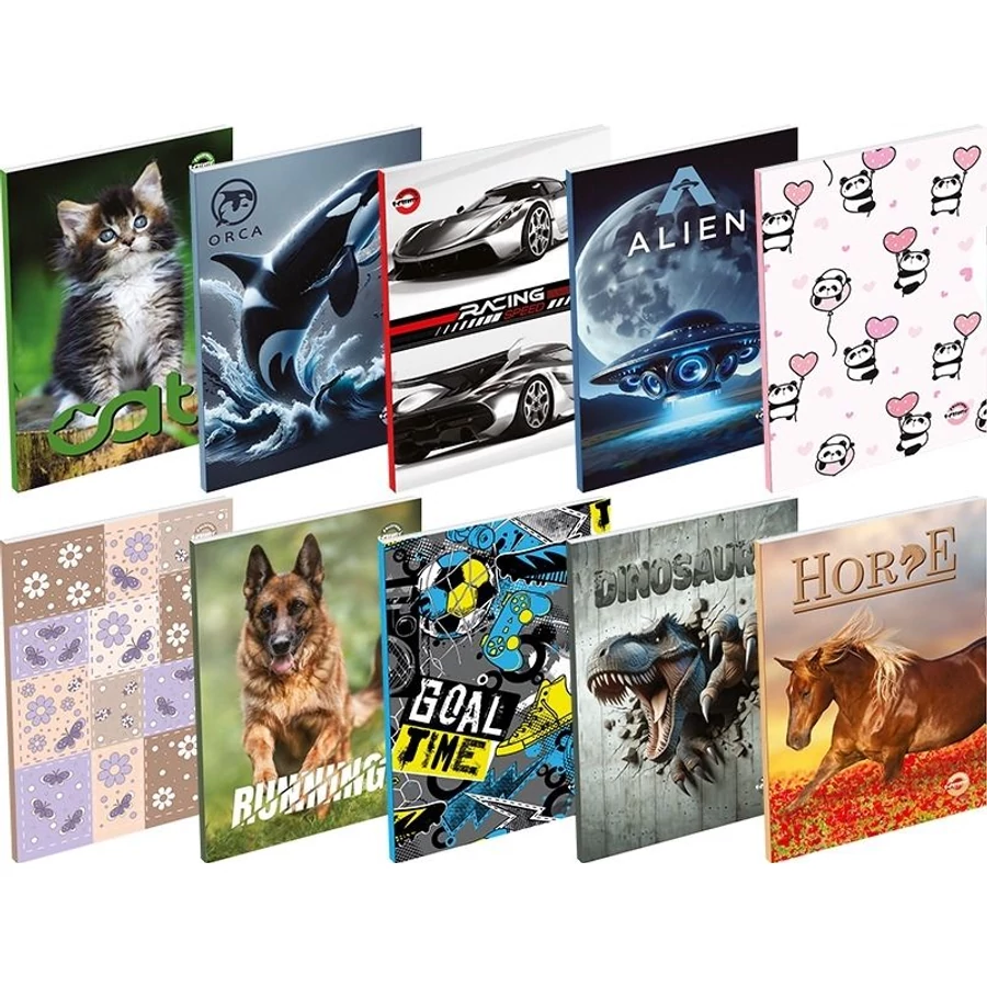 *42441 NOTESZ A7 papírfedelű T-CREATIV mintás 40lap