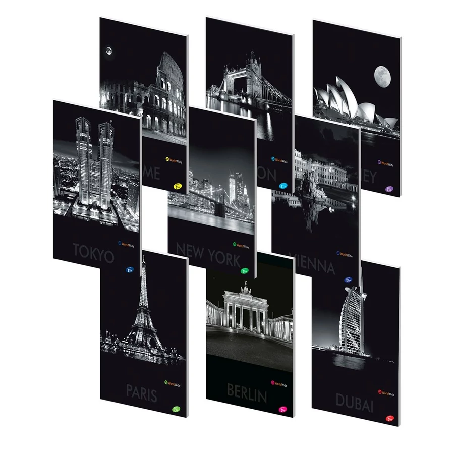 FÜZET A4 Elisa vonalas 40l Városok éjjel