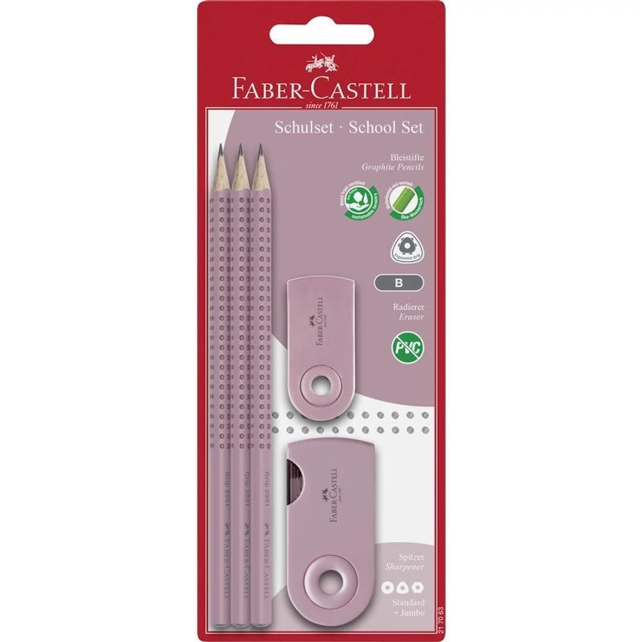 *43078 GRAFITSZETT Faber-Castell  5db-os 3 grip ceruza+hegyező+radír bliszterben