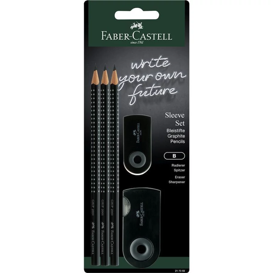 *43078 GRAFITSZETT Faber-Castell  5db-os 3 grip ceruza+hegyező+radír bliszterben