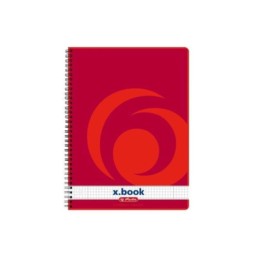 *43227 FÜZET spirál A4 HERLITZ college/x-book  80l lefüzhető kockás