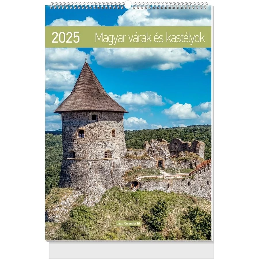 *44106 FALINAPTÁR 2025 Magyar várak és kastélyok LIZZY B4 spirálozott  23,5*33cm