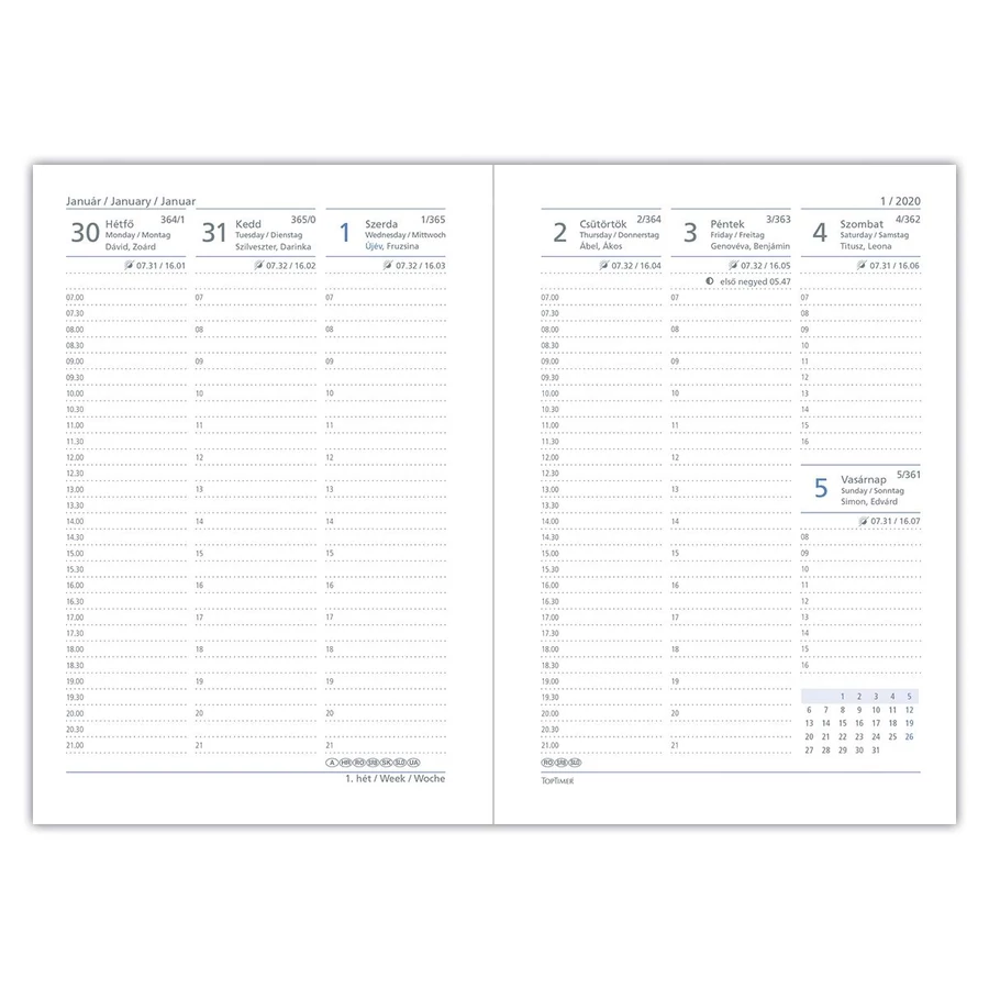 *44157 HATÁRIDŐNAPLÓ 2024 B6 heti TOPTIMER