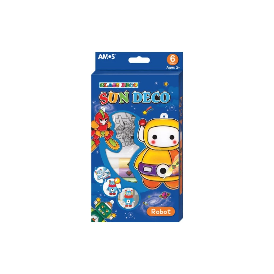 ÜVEGMATRICA festék AMOS 6*10,5ml+6db Robotok fényv.forma*