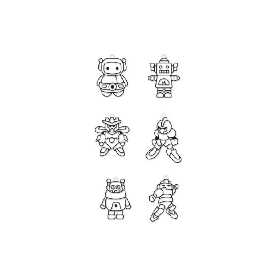 *46271 ÜVEGMATRICA festék AMOS 6*10,5ml+6db Robotok fényv.forma*