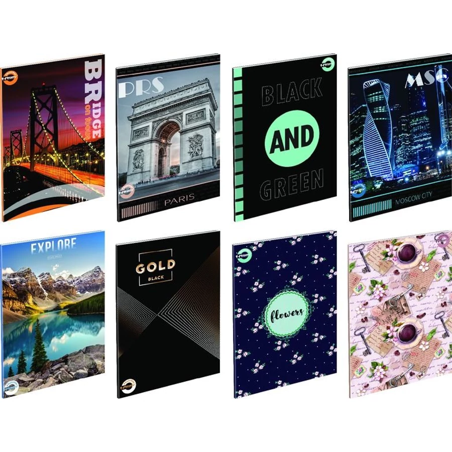 *47511 FÜZET A4 T-CREA Extra sima  80-40 metál/uv lakkos*