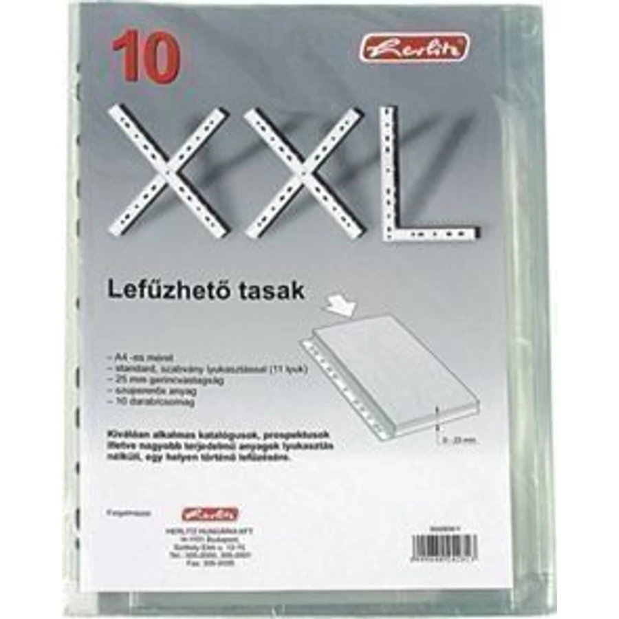 *47583 LEFÜZŐTASAK A4 HERLITZ 10db/csom XXL  180mic.