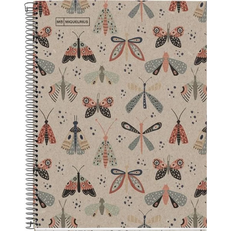 FÜZET spirál A5 MQ ECO Ecobutterfly # karton 80l   6108