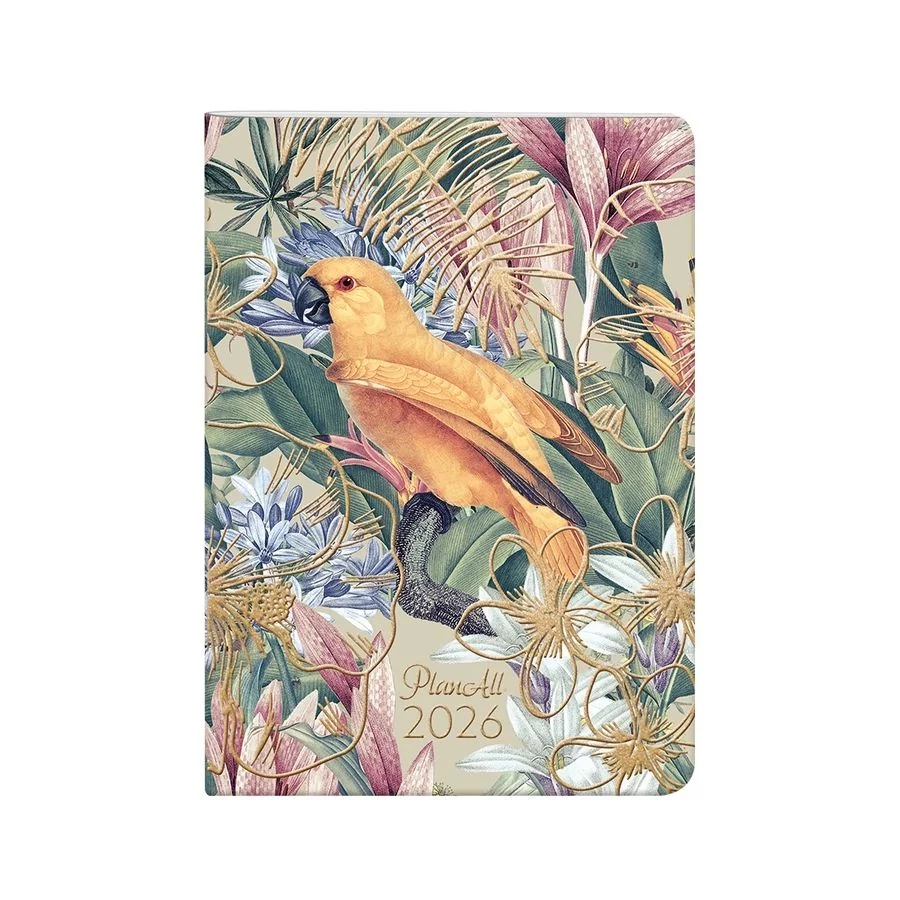 *48332 ZSEBNAPTÁR 2026 heti B6 tűzött álló Lizzy aranyozott PlanAll Compact