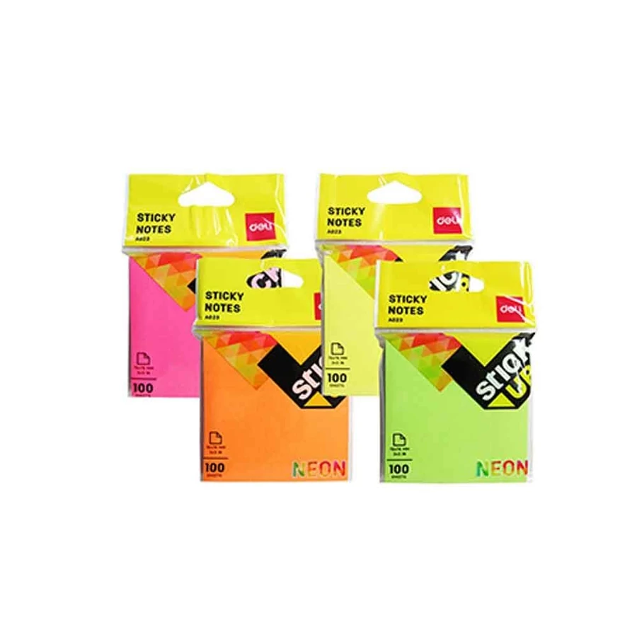 *49471 NOTESZ ÖNTAPADÓS  76*76mm DELI 100lap neon