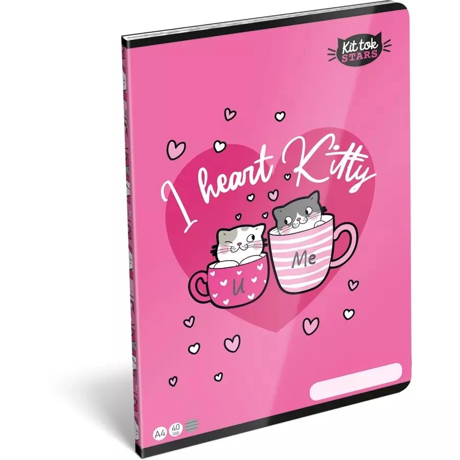 FÜZET A4 LIZZY vonalas KitTok Heart kitty