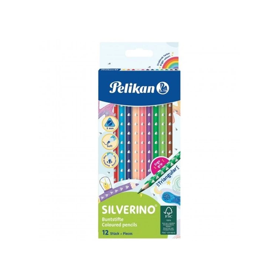 *49713 SZÍNES CERUZA 12 PELIKAN Silverino