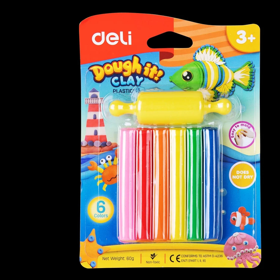 *49745 GYURMA színes DELI 6szín 60gr. formázóval olajbázisú