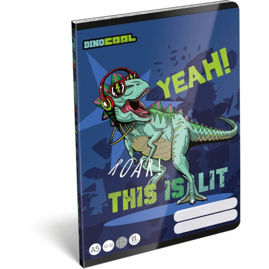 *49866 FÜZET A5  LIZZY vonalas 3.oszt. 12-32  Dino Cool Dino Roar